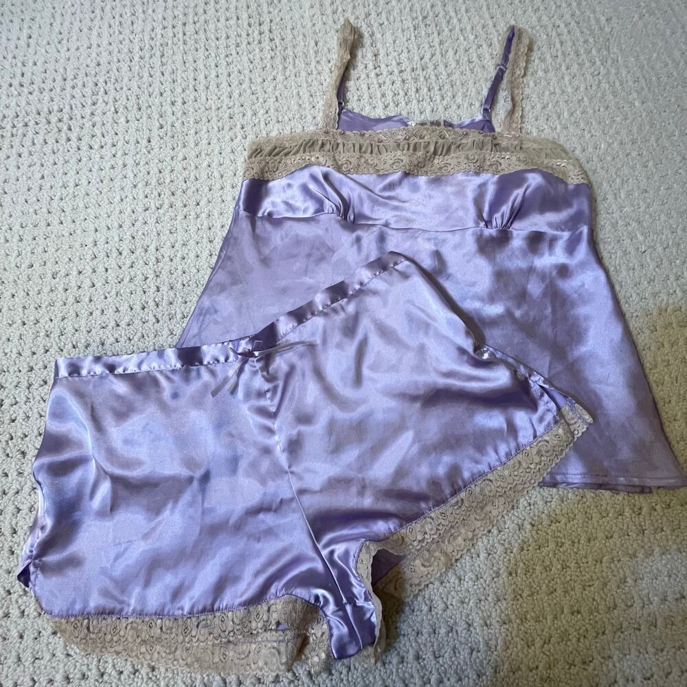 Lavender Satin Y2K style PJ Tank and Shorts Set